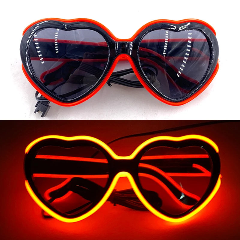 Light Up Led Glasses Neon Party Luminous Glasses EL Wire Glowing Sunglasses Novelty Gift for Adult Glow Bright Light Supplies