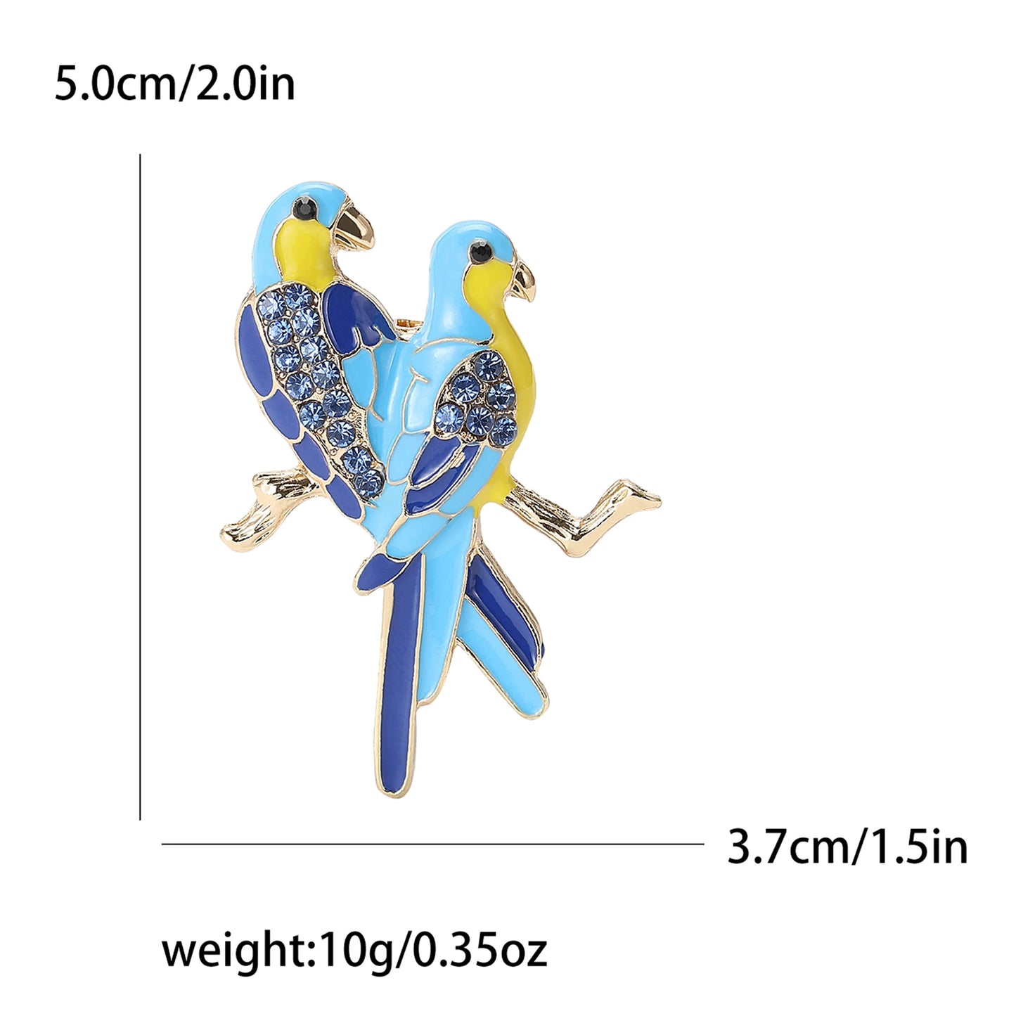 Popular Rhinestone Birds Brooches for Women Unisex Cute Enamel  Animal Pins Banquet Party Backpack Gifts Jewelry Accessories