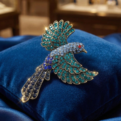 Beaut&Berry Classic Rhinestone Bird Brooches for Women Unisex Animal Pins Casual Party Jewelry Accessories Gifts Decoration