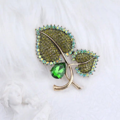 1pc Elegant Rhinestone Leaf Women's Brooch & Pin Jewelry - Retro Elegant, Unique Design, for Scarves/Wedding Parties, Ideal Gift