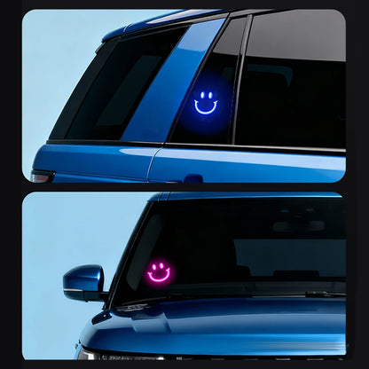 KEBIDUMEI 300mAh Smile Ambient Light Solar Powered Neon Light Car Decoration Rear Windshield Atmosphere Lights Car Accessories
