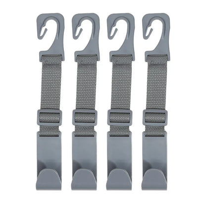 4Pcs Car Hook For Car Rear Seat Back Hooks Headrest Hanger Clip Universal Adjustable Holder Storage Car Interior Accessories