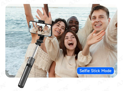 Bluetooth Selfie Stick Tripod Desktop Stand, Phone Holder, Wireless Remote Shutter, for iPhone Android, Option with Fill Light