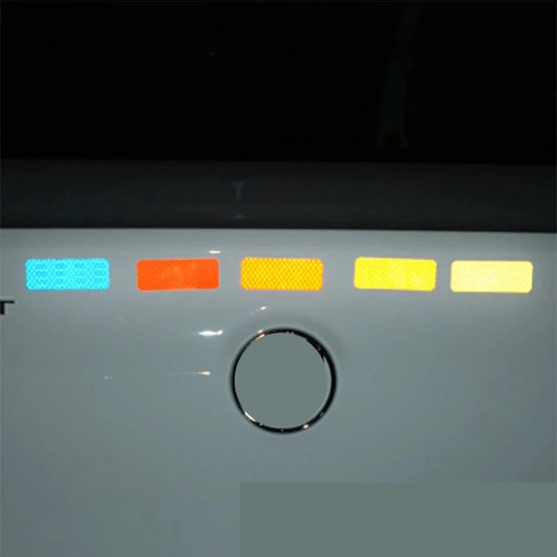 5pcs/set Car Bumper Reflective Safety Strip Stickers Car Reflective Sticker Reflective Warning Safety Tape