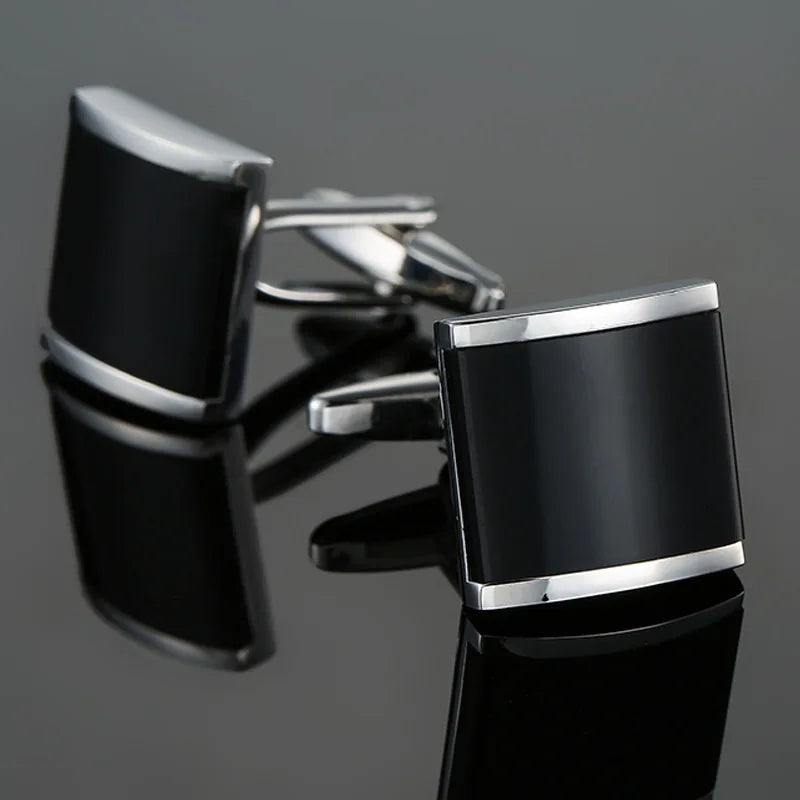 Cufflinks Man Luxury French Cufflinks Button Laser Enamel Gold Silvery Cuffs Retro Metal Buckles For Mens Shirts Tuxedo Studs