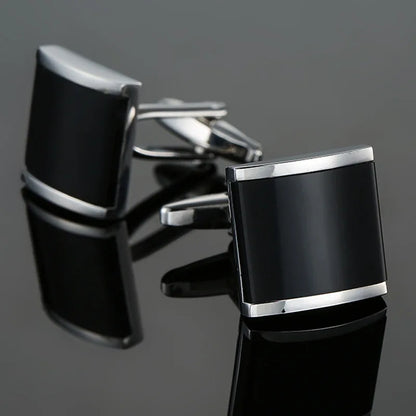 Cufflinks Man Luxury French Cufflinks Button Laser Enamel Gold Silvery Cuffs Retro Metal Buckles For Mens Shirts Tuxedo Studs
