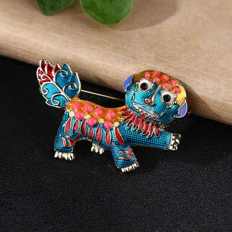 Baroque-style Luxury Vintage Heavy-Duty Lion Animal Design Brooches for Men and Women, Jewelry and Fashion Accessories