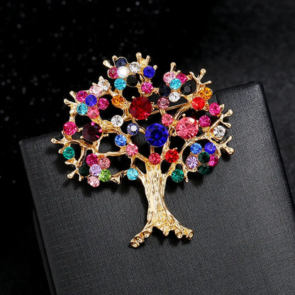 SKEDS Luxury Rhinestone Christmas Tree Snow Man Brooch For Women Men Exuqisite Fetival Enamel Badges Buckle Trendy Jewelry Pin