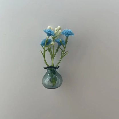 Mini Vase Magnets for Fridge Cute Tiny Magnetic Glass Vases Refrigerator Small Plant Pot for Locker Office Kitchen Decoration