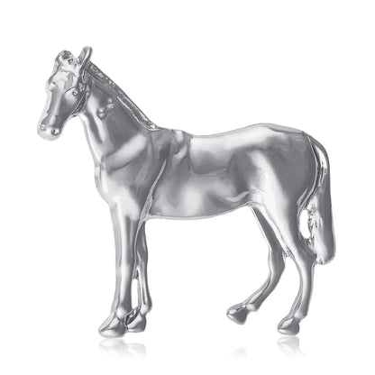 Beaut&Berry Fashion Glossy Horse Brooches for Women Unisex Animal Pins Casual Party Accessories Luxury Gifts New Event Friends