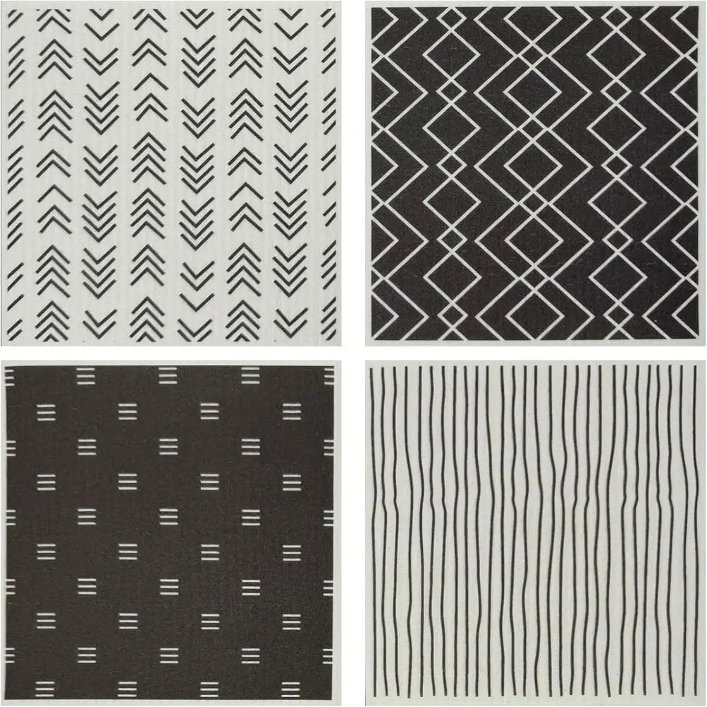 4 Pcs Swedish Dishcloths Eco-Friendly Reusable Kitchen Wipes Absorbent and Quick Drying Swedish Sponge Cloths for Efficient