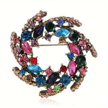 SKEDS High-end Women  Exquisite Crystal Flower Badges Pin Fashion Creative Luxury Rhinestone Shining Brooch Corsages