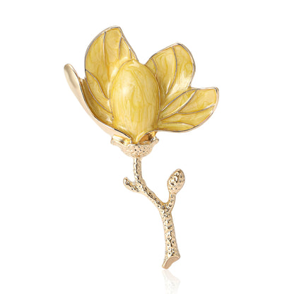 Beaut&Berry Luxury Crystal Glass Flower Brooches for Women Unisex Plant Pins Casual Party Accessories Gifts Friends Decoration
