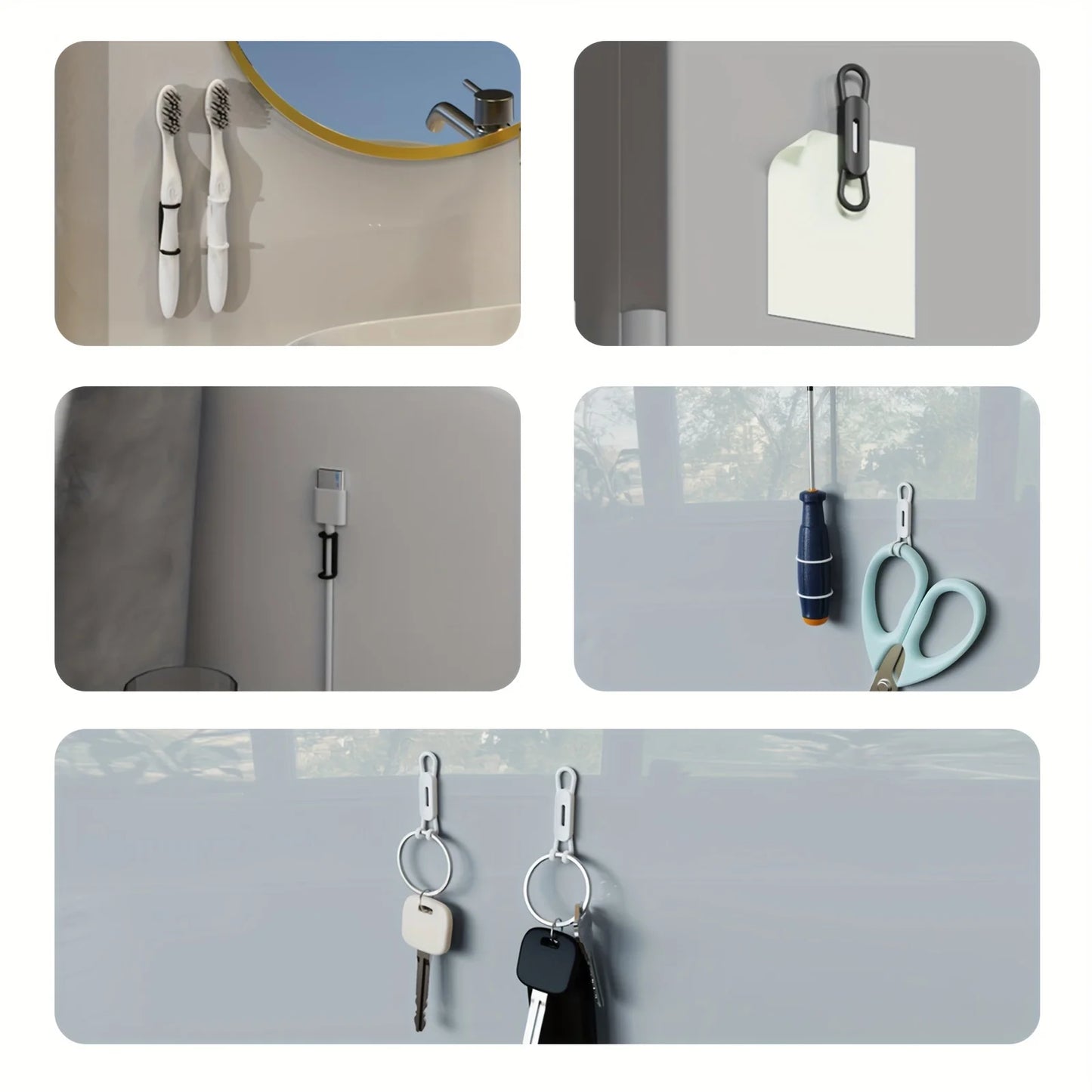 6 Colour Magnetic Pen Holder Office Whiteboard Adhesive Pencil Hooks Adjustable Silicone Magnet Marker Holders for Refrigerator