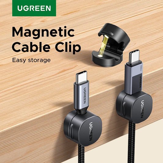 Ugreen Magnetic Cable Organizer Clips for Desk USB Charging Cord Management Holder Wire Ties for Earphone Cable Organizer