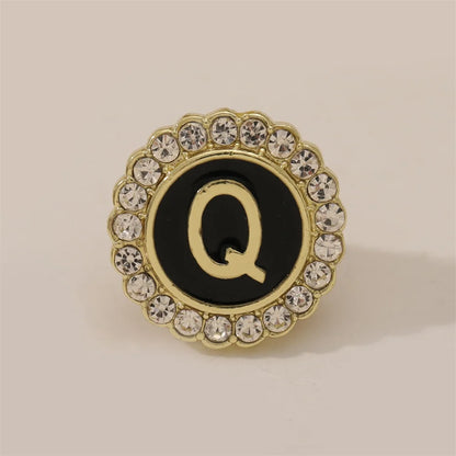 26 English Initials A-Z Brooches Classic Full Around Crystal Golden Alphabet Pins For Women Men Girls Clothes Bag Jewelry Gift