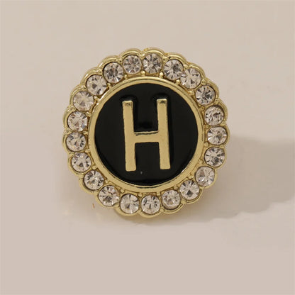 26 English Initials A-Z Brooches Classic Full Around Crystal Golden Alphabet Pins For Women Men Girls Clothes Bag Jewelry Gift