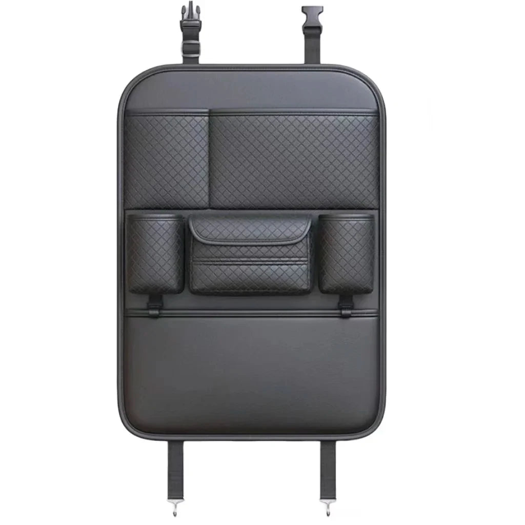 Multi-functional Car Seat Back Organizer High-Capacity Multi-Pocket Backseat Storage Bag Wear-Resistant Anti Kick Mat