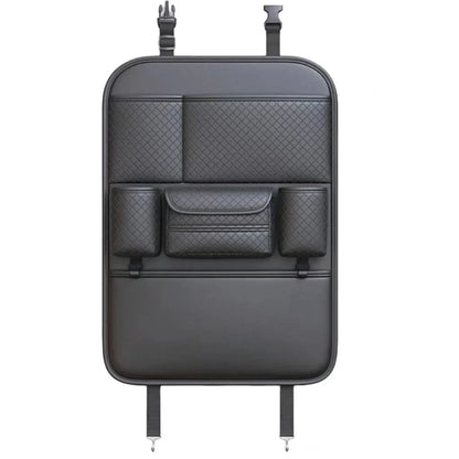 Multi-functional Car Seat Back Organizer High-Capacity Multi-Pocket Backseat Storage Bag Wear-Resistant Anti Kick Mat