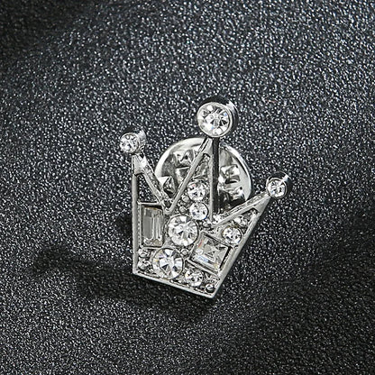 Crown Chain Brooch Vintage Tassel Crystal Brooch Temperament Rhinestone Lapel For Women Dress Mens Shirt Suit Set Collar Jewelry