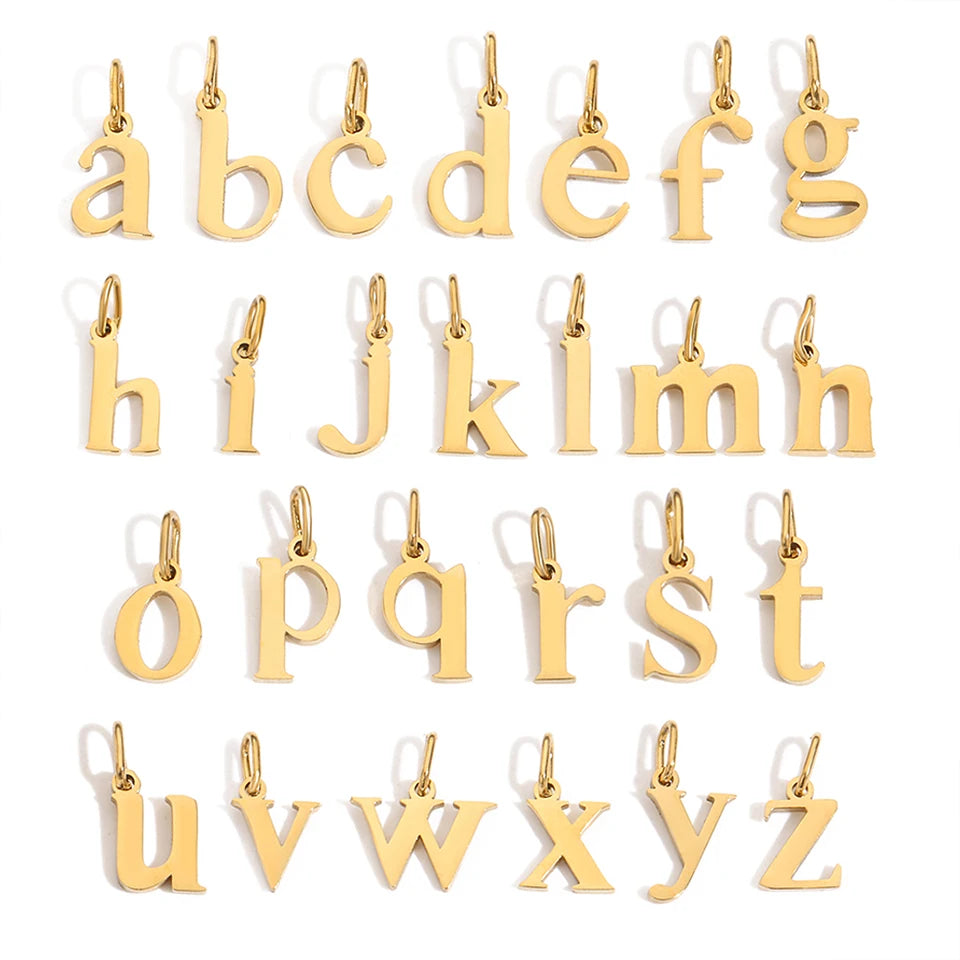 eManco Stainless Steel Cut 26 Letters Charm DIY Women's Necklace Bracelet Jewelry Making Factory Direct Sales