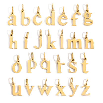 eManco Stainless Steel Cut 26 Letters Charm DIY Women's Necklace Bracelet Jewelry Making Factory Direct Sales