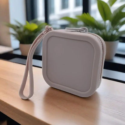 Vintage Silicone Organizer Wallet Coin Purse Waterproof Zipper Earphone Bag Travel Pouch Students