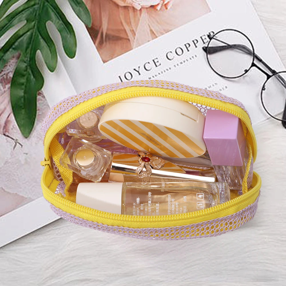 Fashion Dopamine Color Storage Bag Large Capacity Candy Color Mesh Cosmetic Bag Toiletry Make Up Case