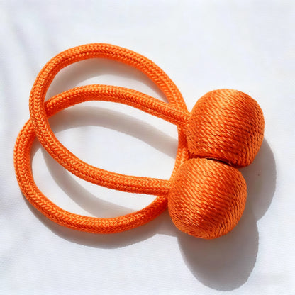 2pcs Magnetic Curtain Tiebacks, Ball Shape Rope Buckle, No Drilling Creative Curtain Straps, Multiple Colors Available