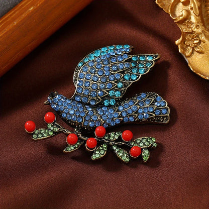 Baroque Luxury Beautiful Peace Dove Bird Design Men Women Brooch Pin，Jewelry Accessories, WeddingHolidayPartyCoupleSurprise Gift