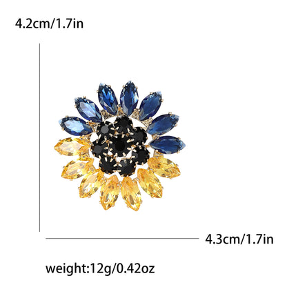 Beaut&Berry Ear of Wheat Brooches for Women Rhinestone Blue and Yellow Plant Pins 5-Color Unisex Casual Accessories Gifts
