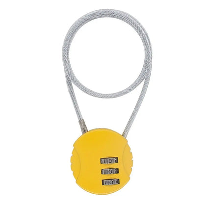 Extended Wire Rope Combination Lock 3 Digit Code Lock Password Motorcycle Helmet Metal Keyed Padlock Travel Anti-Theft Locks