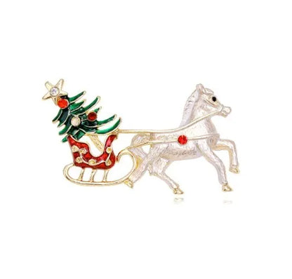 Green Rhinestone Christmas Tree Brooches Pins For Women Man Unisex Crystal Jewelry Gifts Clothes Accessories