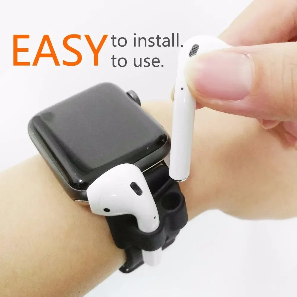 For AirPods Silicone Stand Holder Bluetooth Earphone Apple I7 Earphones Earbud Holder Clip for Apple Watch Anti-lost