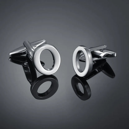Simple Silver Color 26 Letter Cufflinks for men A to Z Alphabet Initial Cuff Links Business Suit Shirt Button Wedding Jewelry