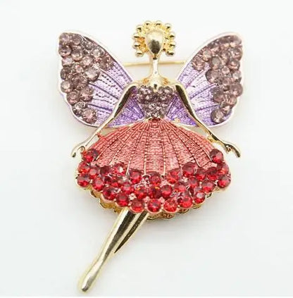 Fashionable and cute angel brooch with full diamond alloy clip