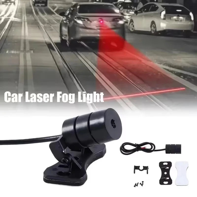 1-6Set Car Auto LED Laser Fog Light Vehicle Anti-Collision Taillight Brake Warning Lamp Anti-Collision Car End Rear Tail Fog