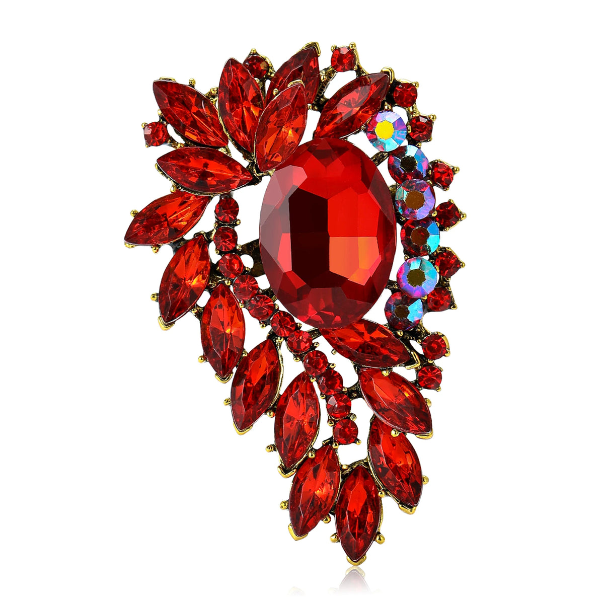 Beaut&Berry Vintage Crystal Glass Brooches for Women Unisex Court Pins Friends Party Gifts Banquet Jewellery Accessories