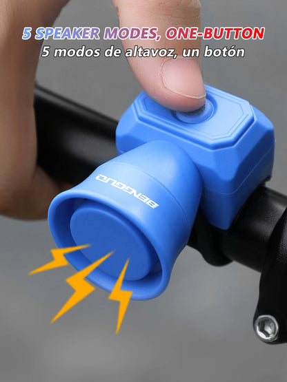 5 Modes Bicycle Horn Mountain Bike Mini Battery Waterproof Electronic Bike Bell Riding Equipment Children's Scooter Accessories