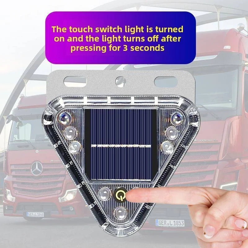 Solar Strobe Warning Light Anti-Collision Flashing Light Truck Night Display Wide for Cars Motorcycles Anti-Rear Collision Stop