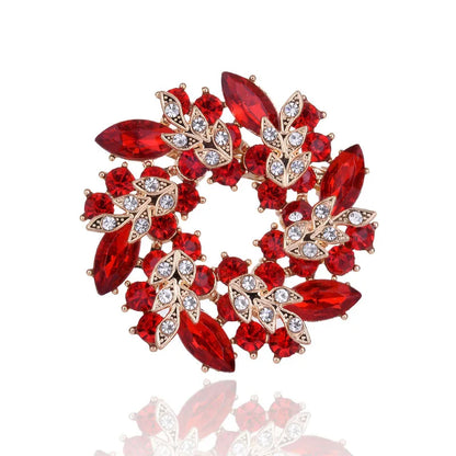 SKEDS High-end Women  Exquisite Crystal Flower Badges Pin Fashion Creative Luxury Rhinestone Shining Brooch Corsages