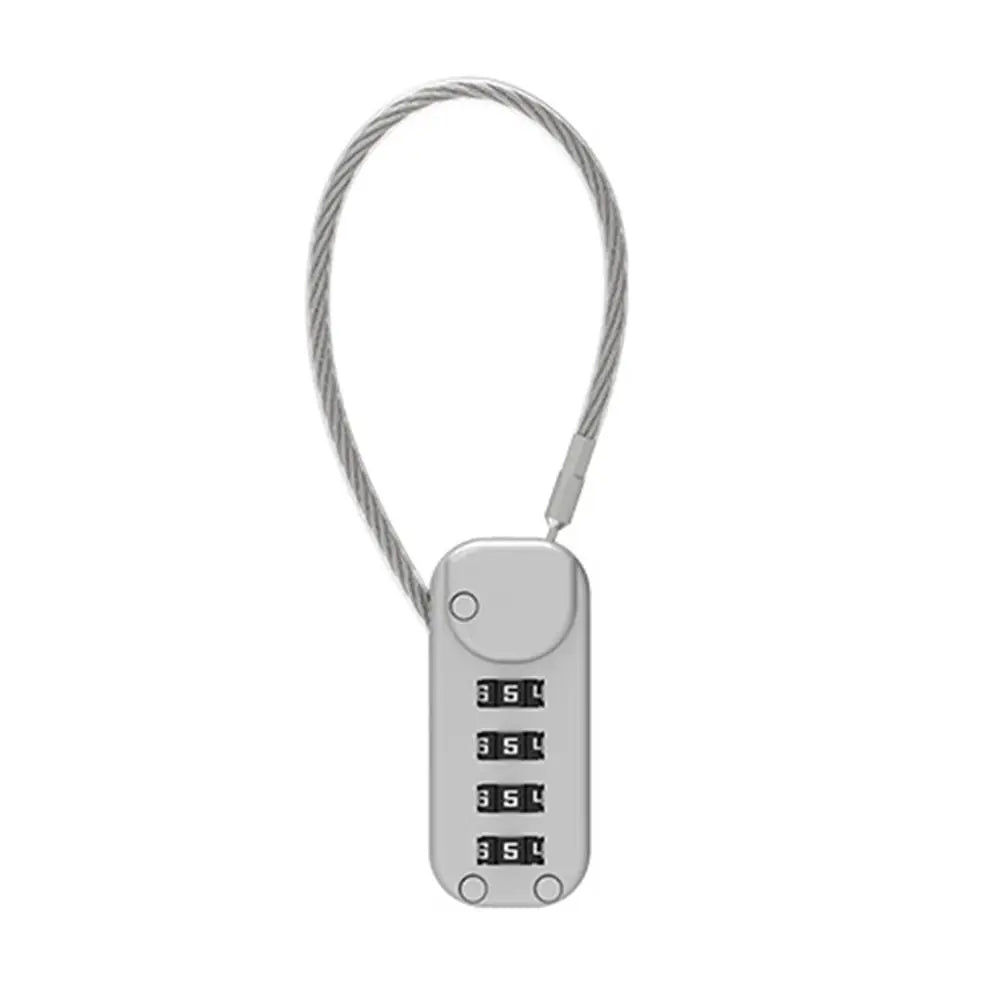 Portable Zinc alloy 4 Digit Password Lock Wire Rope Anti-theft Backpack Zipper Lock Padlock Luggage Combination Lock Travel