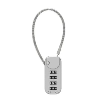 Portable Zinc alloy 4 Digit Password Lock Wire Rope Anti-theft Backpack Zipper Lock Padlock Luggage Combination Lock Travel