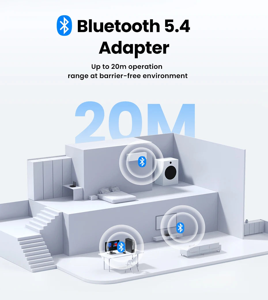 UGREEN USB Bluetooth for PC Bluetooth 5.4 for Bluetooth Keyboard/Mouse/Speakers