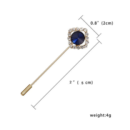 Rinhoo Trendy Korean Crystal Rhinestone Flower Long Needle Pin Brooch Women Simple Wedding Letters Butterfly Crown Badge Jewelry
