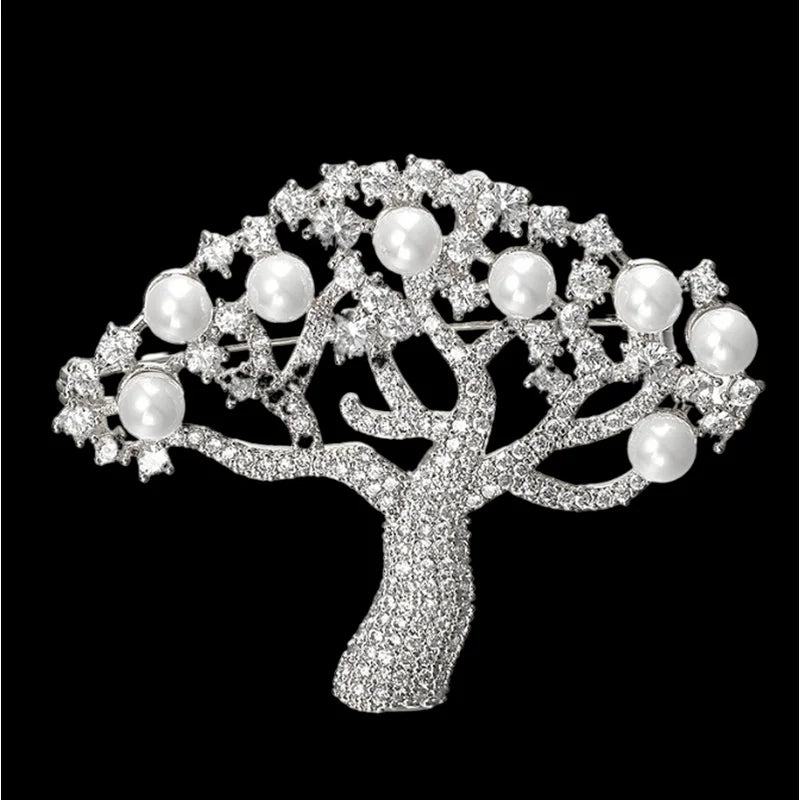 Luxury Rhinestone Cocktail Glass Brooch Creative Snowflake Brooch Jewelry Cubic Zirco Brooch Lady Bouquet Christmas Brooch