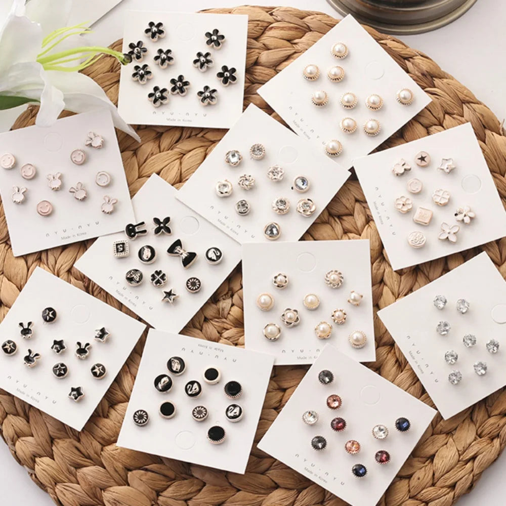 Multi-Pack Mixed Style Anti-exposure Brooch Set, Exquisite Versatile Style, Suitable for Clothing Fixing / Neckline Security / D