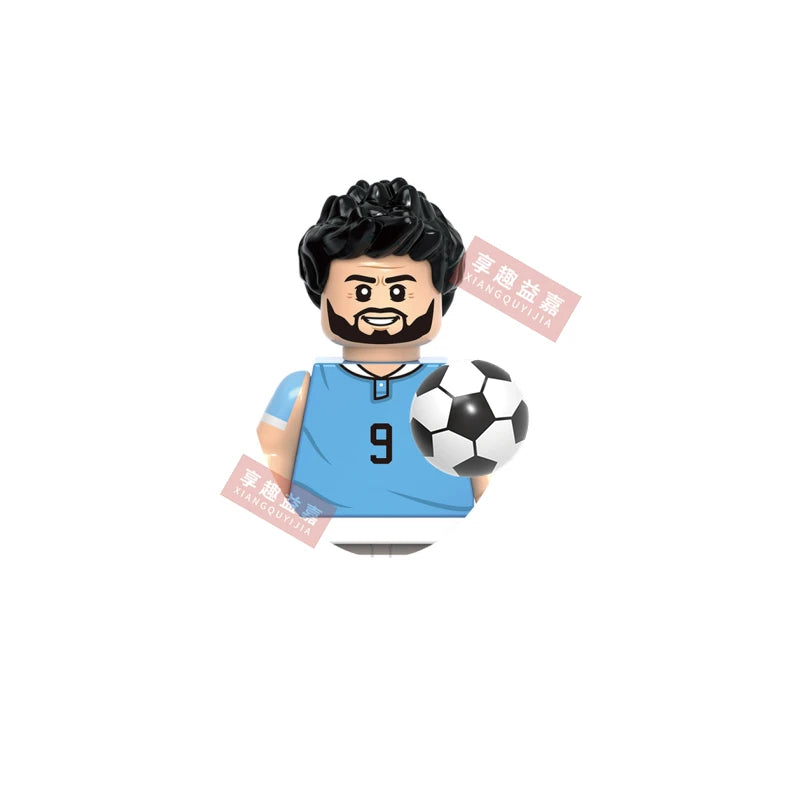 2026 NEW World Famous Football Players Figurine Messi Ronaldo Neymar Lewandowski Mini Action Building Block Model Toy Kids Gifts