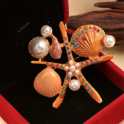 Baroque Luxury Beautiful Starfish Design Brooch for Men and Women, Jewelry Accessories, Wedding HolidayPartyCouple'sSurpriseGift