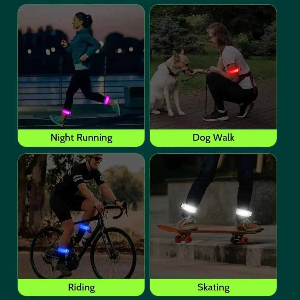 Night Running Armband LED Light Band Cycling Safety Armband Outdoor Sports Safety Arm Belt Leg Warning Wristband